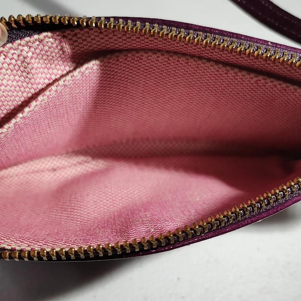 Dooney & Bourke Deep Purple Patent Leather Wristlet Mini Purse - Picture 9 of 16